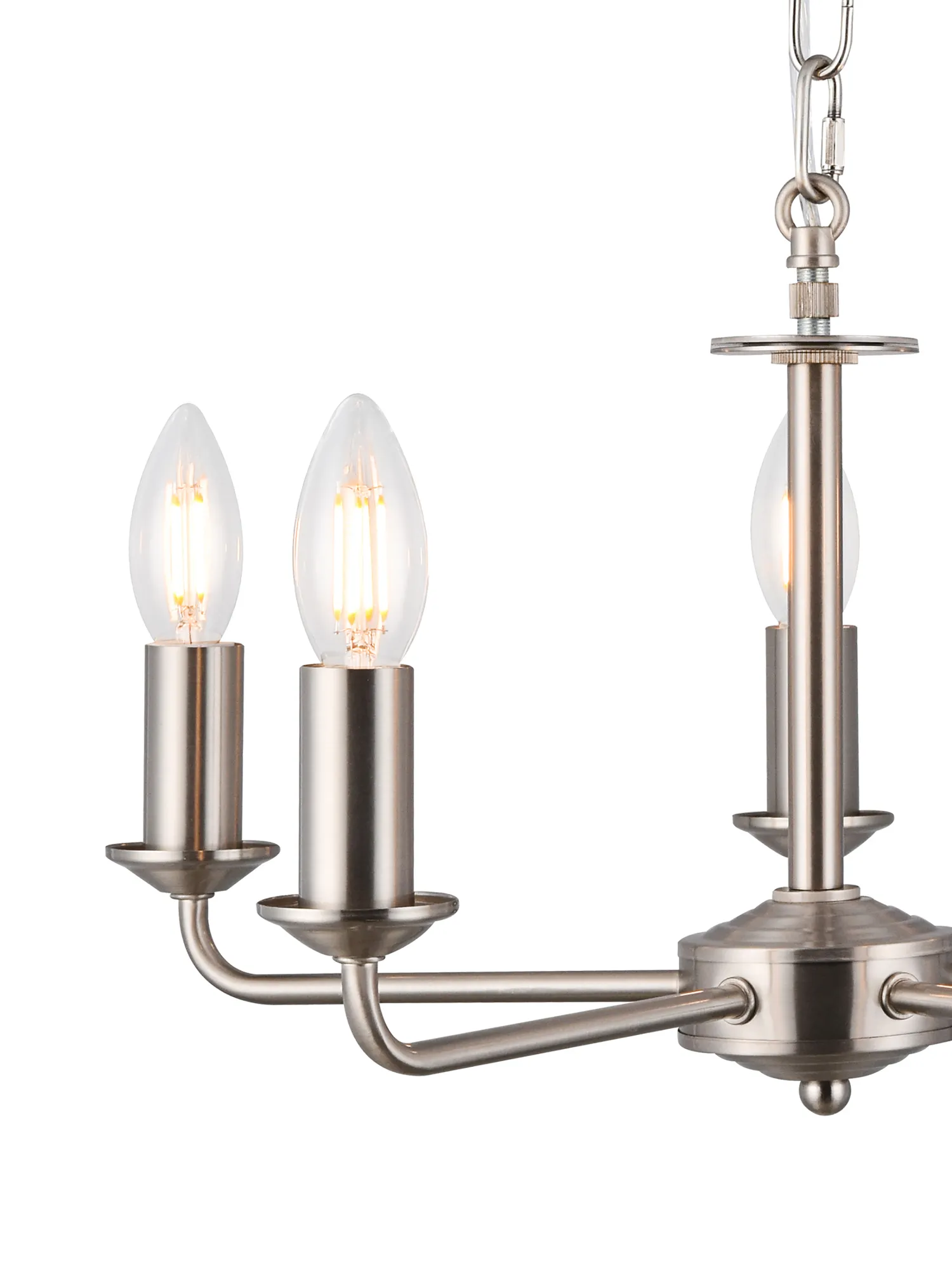 Banyan 60cm 5 Light Pendant Satin Nickel, Ivory Pearl DK0063  Deco Banyan SN IV